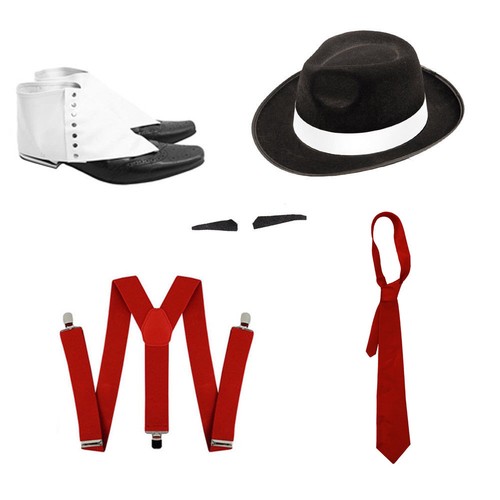Black gangster hat - hat, white