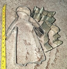 3 Cookie cutters, Woman, teddy, bunny