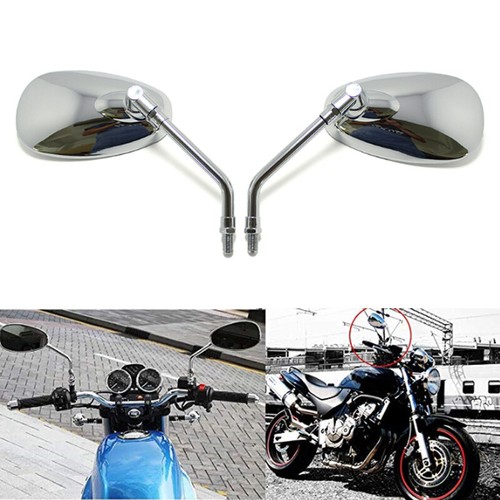Pair chrome motorcycle oval - pair,