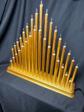 Mains Powered Christmas Candle Bridge / Cathedral Light in Gold