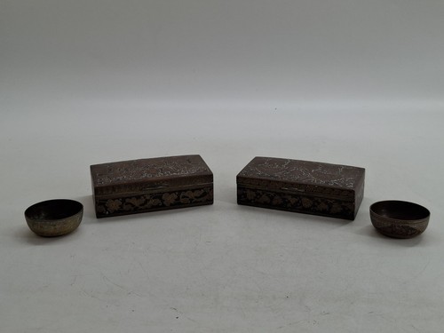 Kashmiri niello brass trinket - kashmiri,
