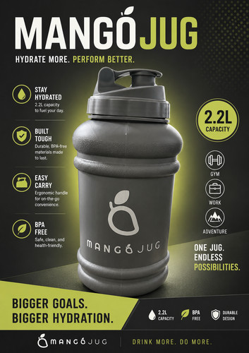 Mango water bottle litre - mango,