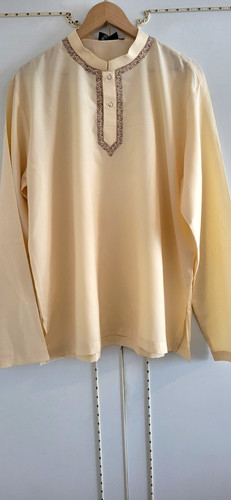 Men beige embroidered - beige,
