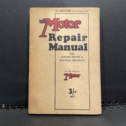 Motor repair manual for - motor, owner