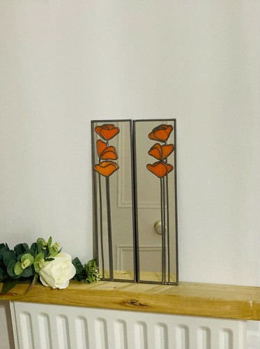 10x40cm pair poppy stained - pair, 3