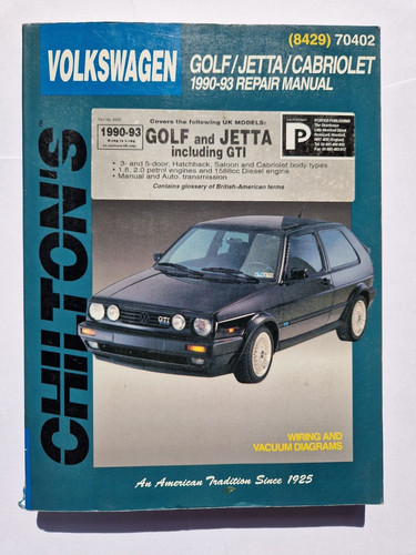 Chilton repair manual golf - chilton,