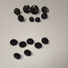 RAF Kings Crown x8 Queens Crown x7 Royal Air Force Bakelite Battledress Buttons