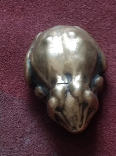 Vintage brass frog match - vintage,