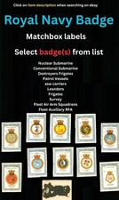 Royal Navy Badge Crest matchbox label - Select your badge/ship from list - MJ
