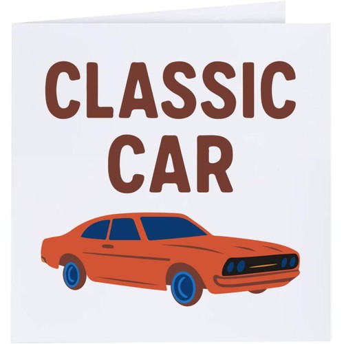Classic car with slogan - with, slogan'
