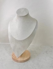 Large Necklace Display Stand Bust Wooden Base Jewelry Holder Chains, Pendants