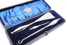 Antique Boxed Silver Set of