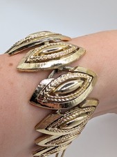 Vintage Jewelcraft Fancy Link Bracelet Gold Tone Signed