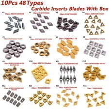 10PCS 40 Types CNC Carbide Tips Insert Blades for Lathe Turning Tools With Box