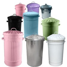 Metal galvanised colour bin - galvanised,