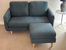 Habitat Remi Fabric 2 Seater Including Foot Stool- Teal