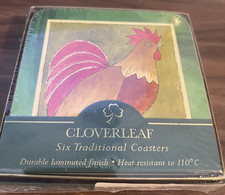 Cloverleaf six traditional coasters. New. Sealed.