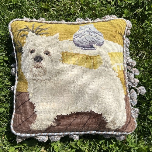 Vintage tapestry westie dog - tapestry,