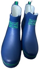 Tu Size 8 Blue Fleece Lined Wellies Bnwt Wellington Boots British Ankle