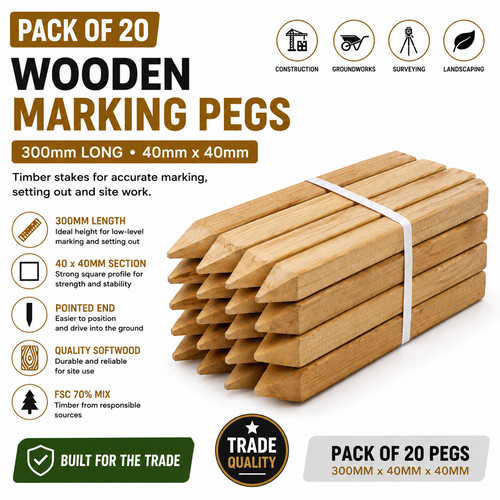 Timber survey pegs 300mm - x,