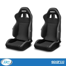 2 x Sparco R100 Performance Car Adjustable Bucket Seats (Black / Grey)