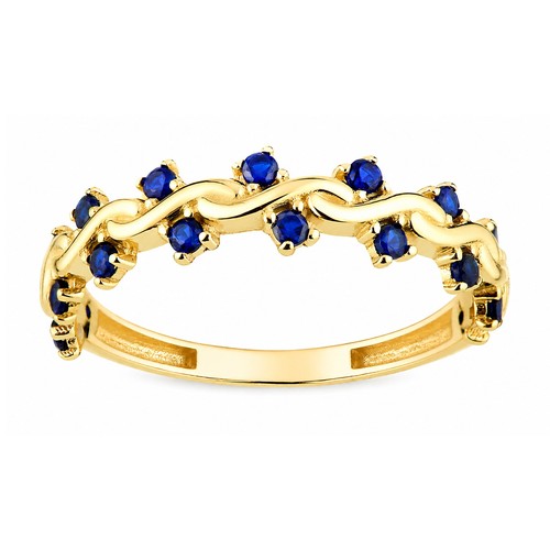 9ct yellow gold blue simulated - yellow,