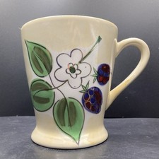 Whittard of Chelsea Strawberries Leaves & Blossom Hand Painted Porcelain Mug