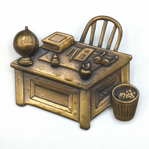 Brooch pin vintage brass - pin,