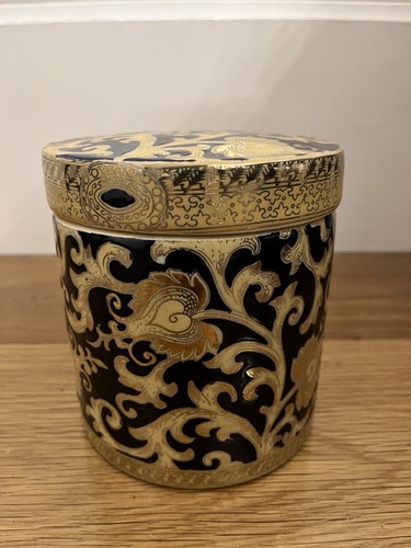 Navy blue gold chinoiserie - blue,