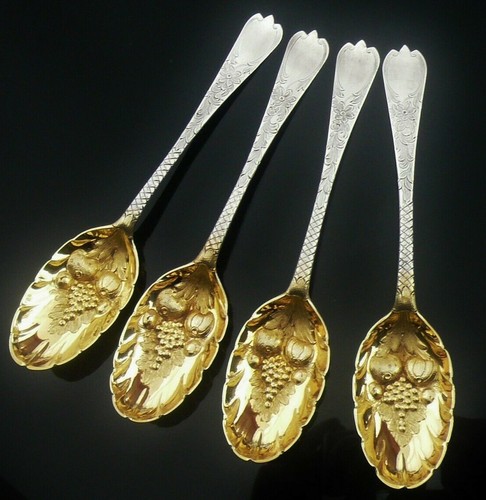 Cased antique sterling - 4,