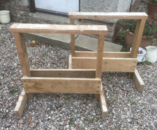 2 x WOODEN SAW HORSE BENCHES