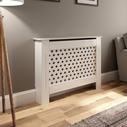 White radiator cover grill - white,