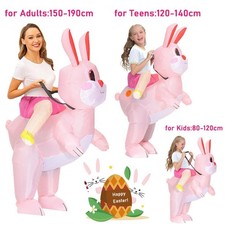 Easter Unisex Adult Riding Rabbit Costume Blow Up Suit Easter Bunny Fancy Dress