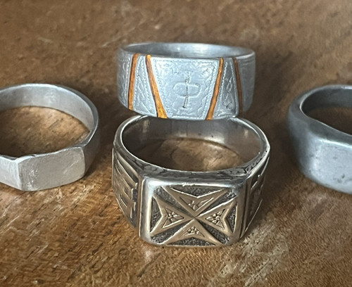 Vintage trench art rings - art, ww2