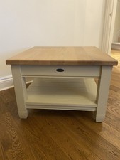Neptune Chichester Square Side Table, Oak Top, Shingle Paint: Last One Left