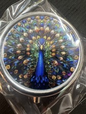 PILL BOX POT PEACOCK METAL
