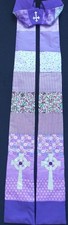 NEW Handmade purple  clergy stole with Celtic crosses
