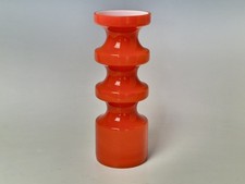 Alsterfors orange glass vase by Per-Olof Strom 1970s vintage retro Swedish