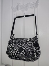 Kipling Velda Qvc Black And White Animal Print Shoulder /Crossbody Bag