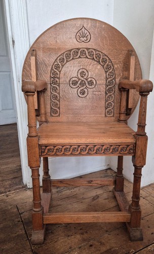 Antique oak monks chair - antique, chair/table