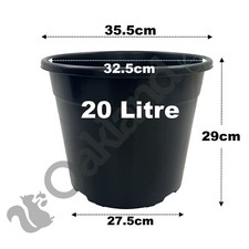 Black Plastic Plant Pots 1 2 3 4 5 7.5 10 12 15 20 Litre Large Flower Pot Strong