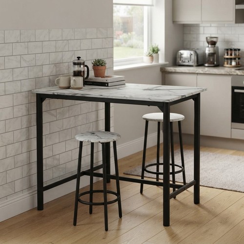 Modern white marble bar table - white,