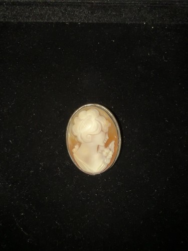 Carved shell cameo - brooch, old