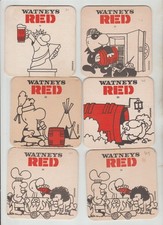 Watneys export beermats - 6x,