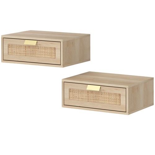 Homcom floating bedside tables - bedside,