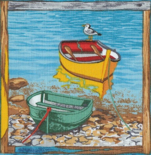 Fabric picture panel rowing - fabric, picture panel rowing