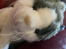 Soft Toy Grey Tabby Cat Plush Stuffed Animal  Blue Eyes Kitten Cat 10