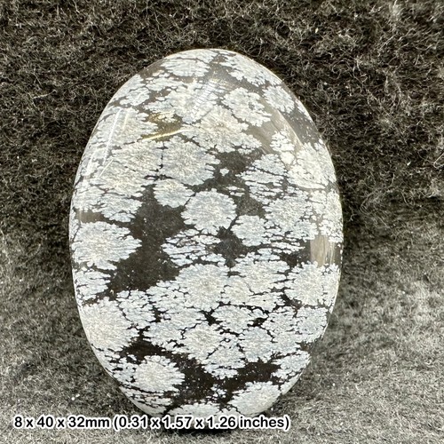 Snowflake obsidian worry stone - obsidian,