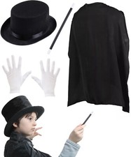 Kids Magician Fancy Dress Costume Set Book Week School Role Play for Boys Girls