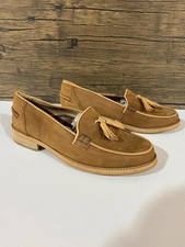 Russell & Bromley brown nubuck leather tassel loafers shoes uk 3